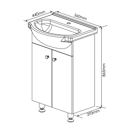 Denver Arizona Floor Standing | 2 Door | 550 | Alpine White