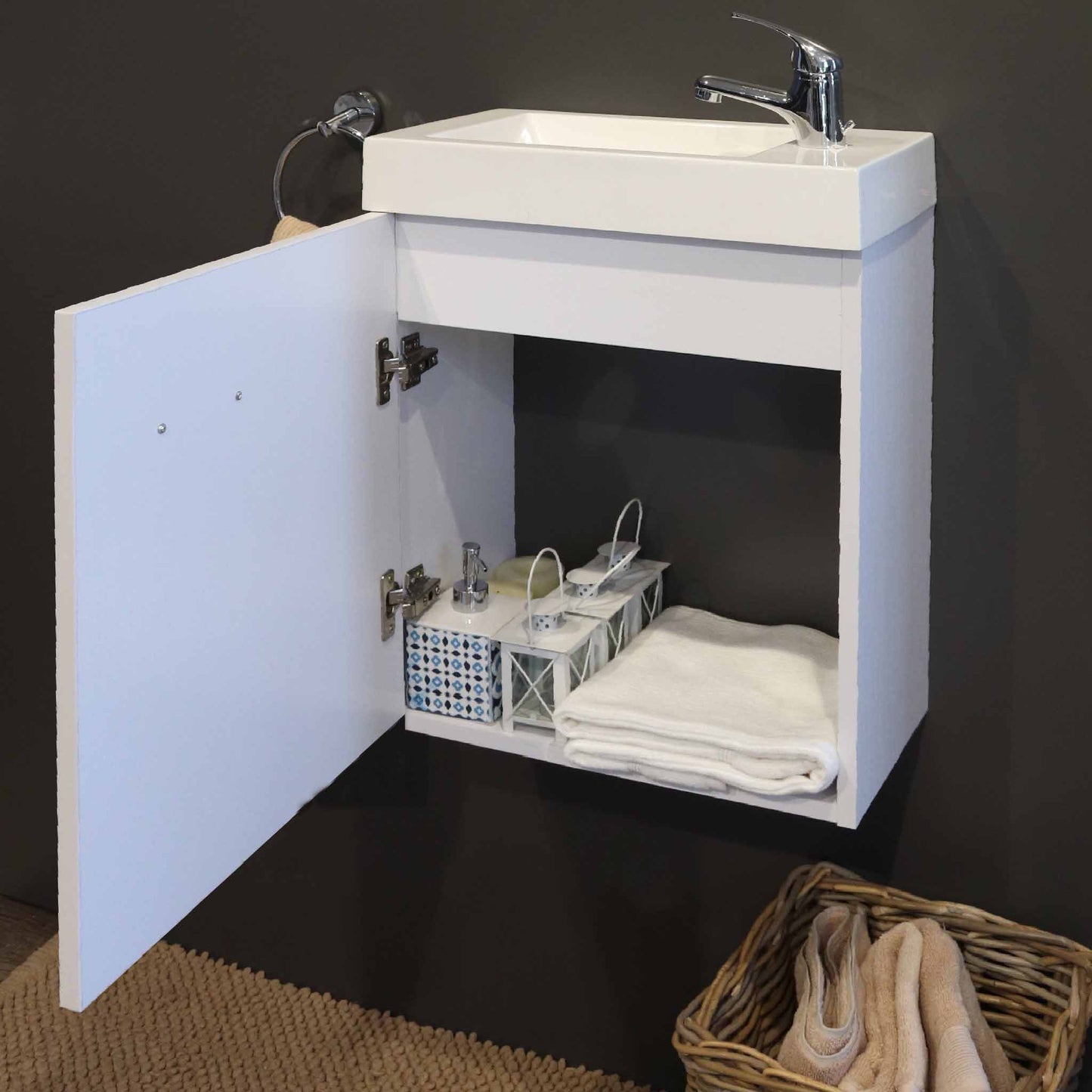 Denver Ilse Mini 450 Muur 1 Deur Oor Hang Hoogglans Wit