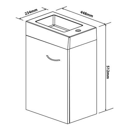 Denver Ilse Mini 450 Muur 1 Deur Oor Hang Hoogglans Wit