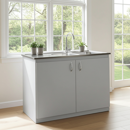 Denver Drop in Double Sink Cabinet 1200 | White