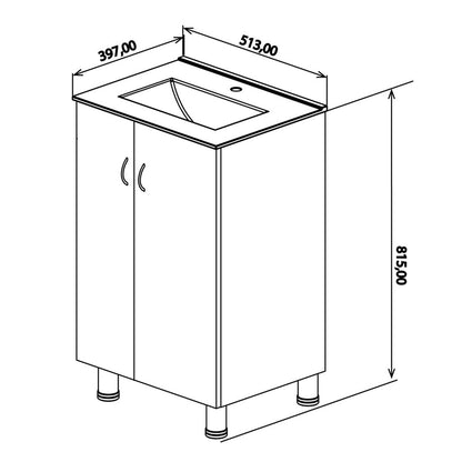 Denver Indy 500 Floor Vanity 2 Deur Alpine White Diy