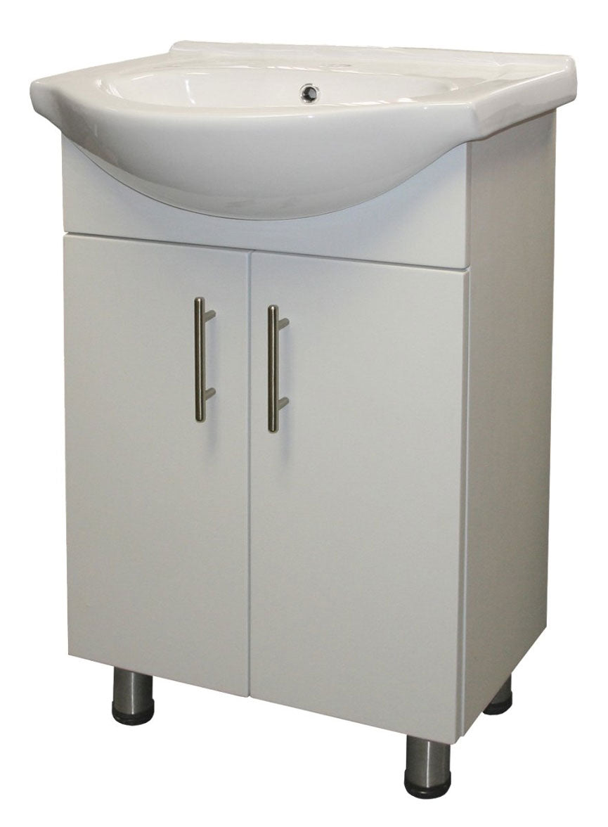 Denver Tiffany Floor Standing Vanity 2 Door Cabinet 450Mm White