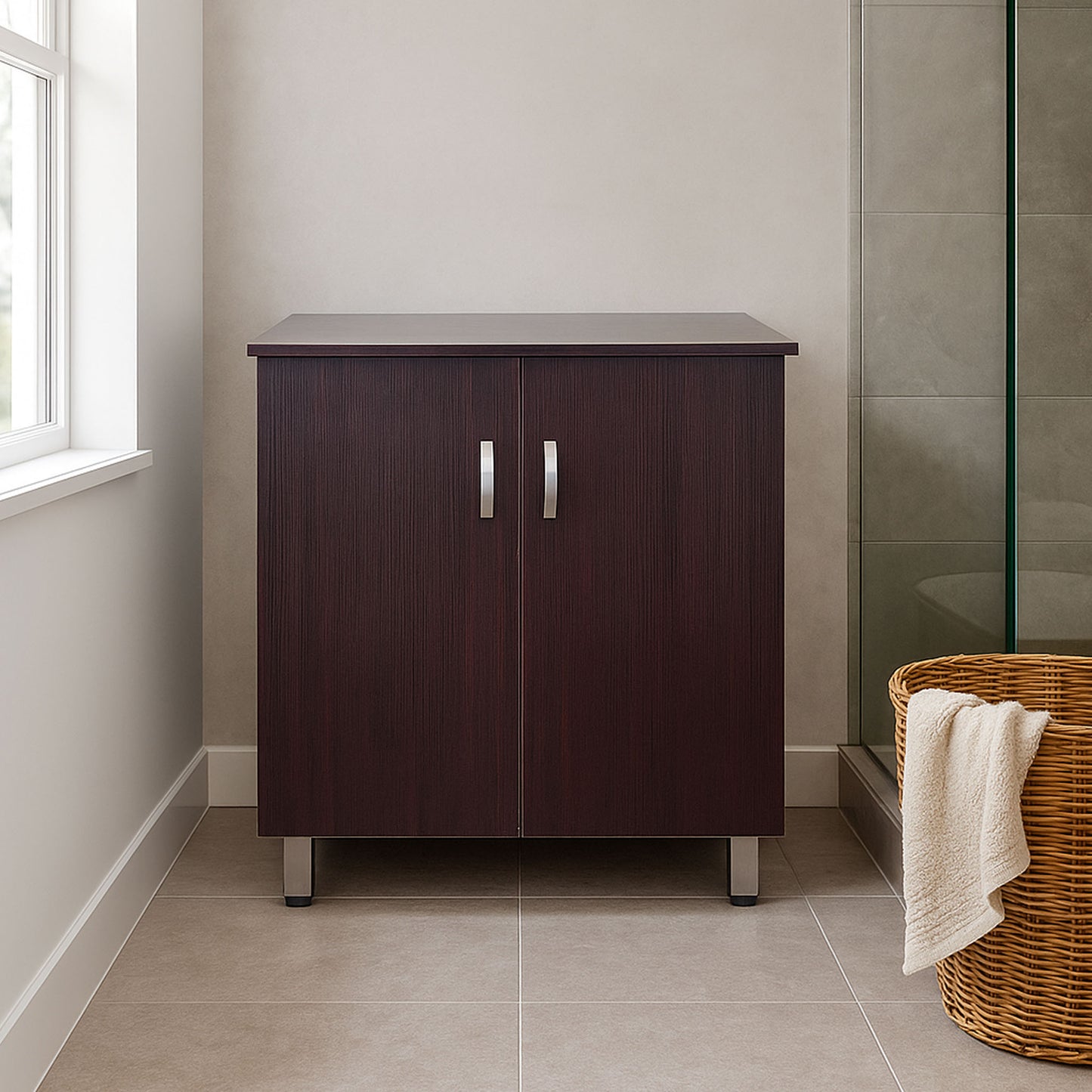 Valenti 600 2 Door with Top | Mahogany Melamine Assembled
