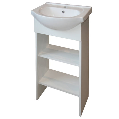 Denver Bathroom Furniture | Aperto Open Shelf Bathroom Vanity Cabinet | White | 450mm width