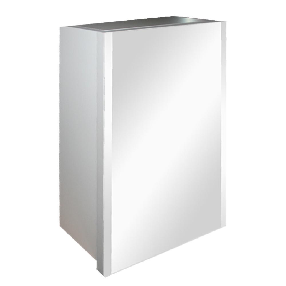 Denver Bathroom Cabinet1Door 450X385mm Mdf White Bevelled Mirror