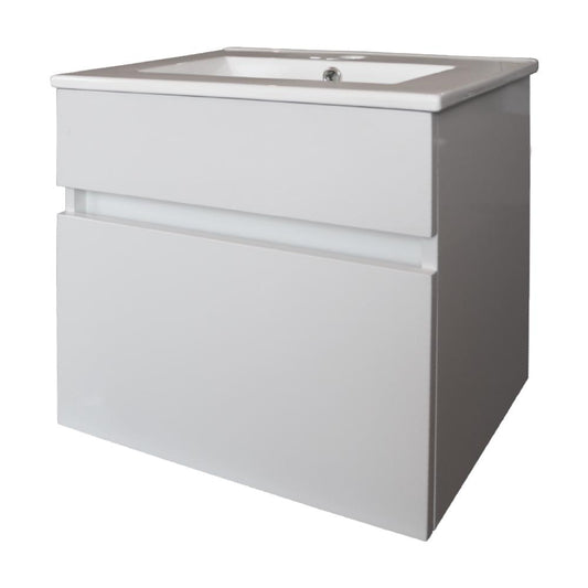 Denver Furniture | Birdie Floating Bathroom Vanity Cabinet | 1 Drawer | Alpine White