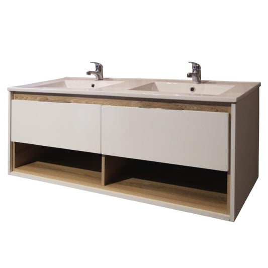 Denver Celeste 1200 2 Drawer Vanity Hg White & Shale Accent - Denver Furniture - Pennyware Distributors