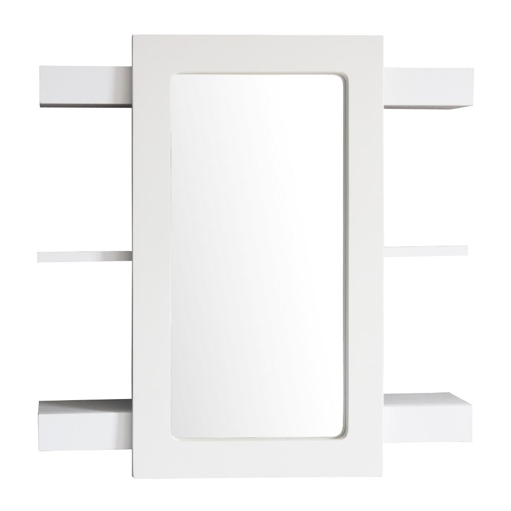Denver Coral Pocket Shelf Mirror Cabinet White - Denver Furniture - Pennyware Distributors