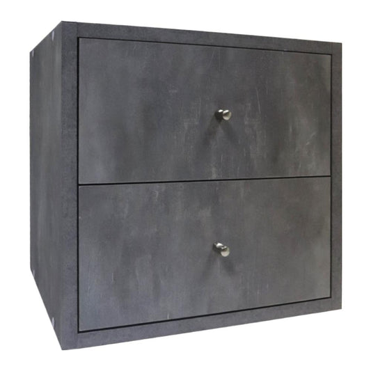 Denver Cube 2 Drawers Set - Grey Effect - Denver Furniture - Pennyware Distributors