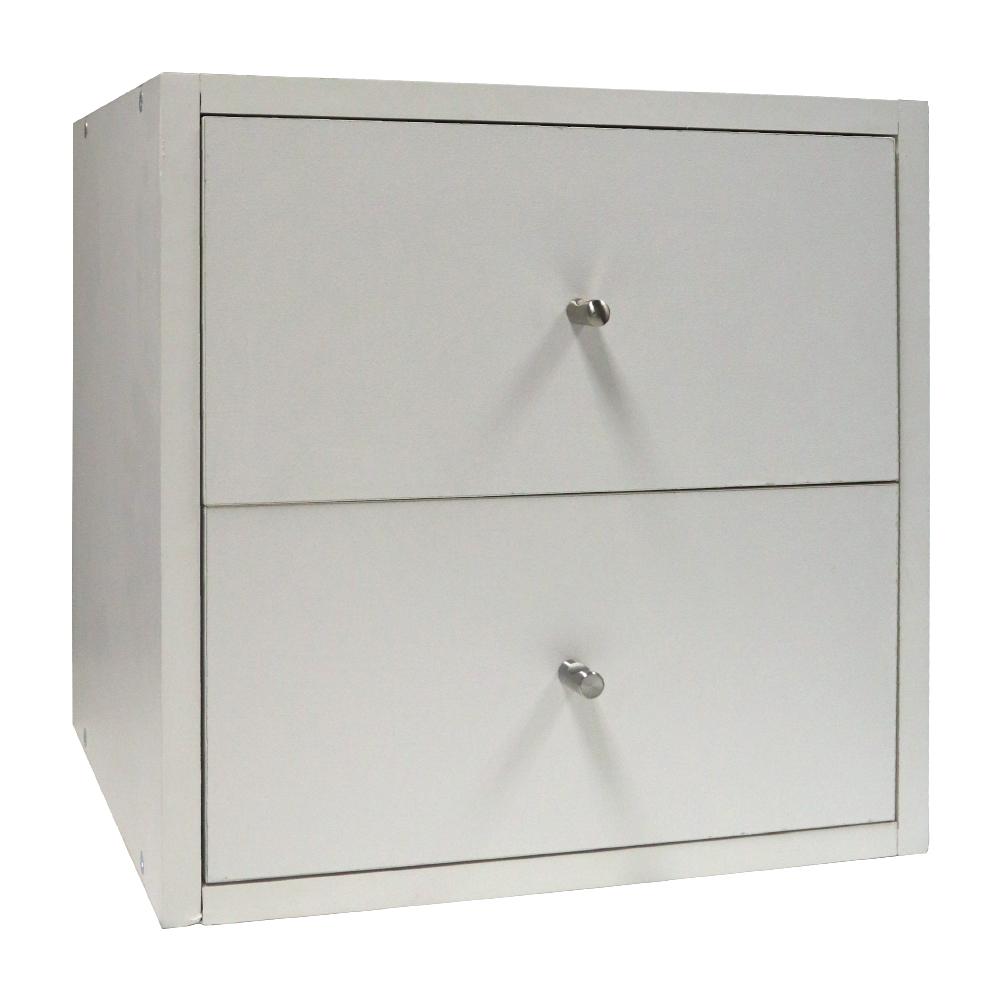 Denver Cube 2 Drawers Set - White - Denver Furniture - Pennyware Distributors
