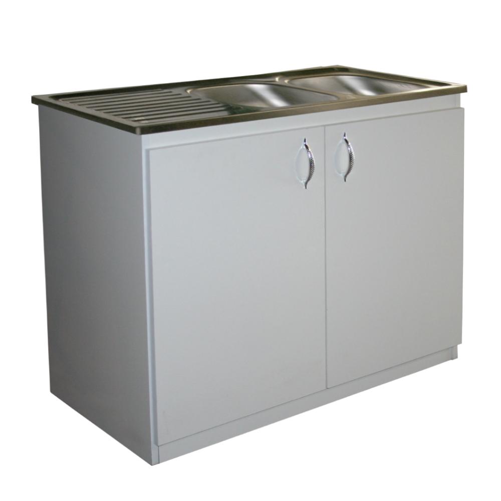Denver Econo Double Sink Cabinet 1200 White - Denver Furniture - Pennyware Distributors