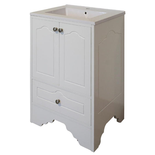 Denver  Victorian Vanity Cabinet 600mm White