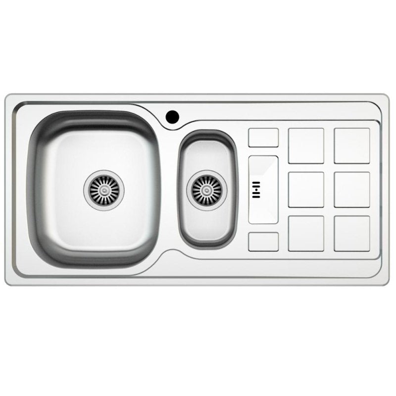Parker Stainless Kitchen Sink | AS106 Linen S/ Steel Sink 1 1/2 Bowl 1000X500Mm | Drop In - Parker - Pennyware Distributors