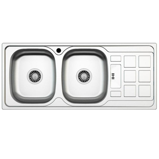 Parker Stainless Kitchen Sink | AS107 Linen Stainless Steel D/Bowl 1160X500 | Drop In - Parker - Pennyware Distributors