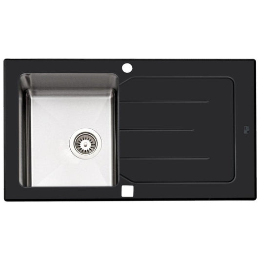 Parker Stainless Kitchen Sink | AS84 Glass Black Stainless Steel Sink 860X500Mm | Drop In - Parker - Pennyware Distributors
