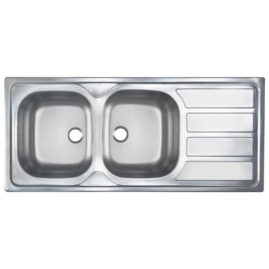 Stainless Steel Sink 50*116 Double Bowl Drop In - Parker - Pennyware Distributors