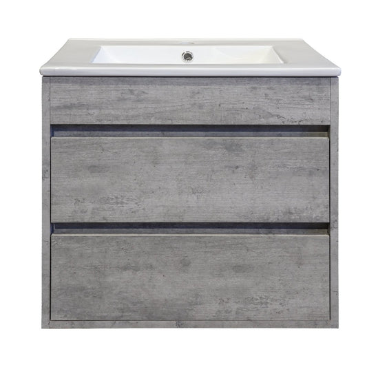 Stylo Deluxe | Double Drawer Floating Bathroom Vanity Cabinet  | Natural Concrete